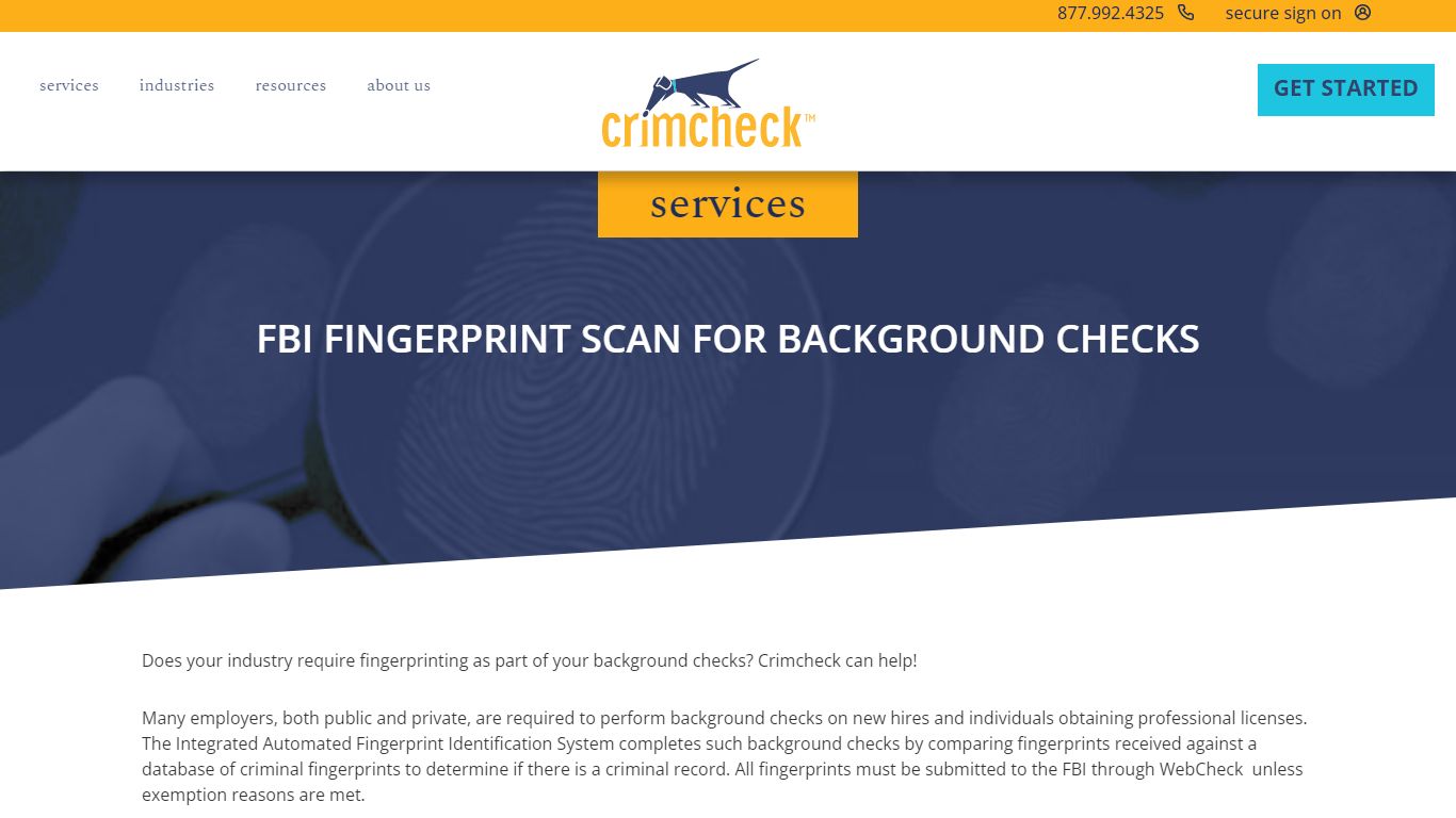 FBI Fingerprint Scan for Pre-Employment | Background Checks - Crimcheck